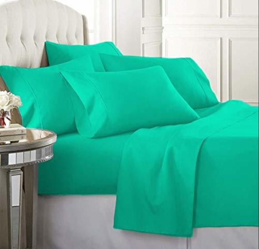 Juego de sabana unicolor polialgodon Verde Menta