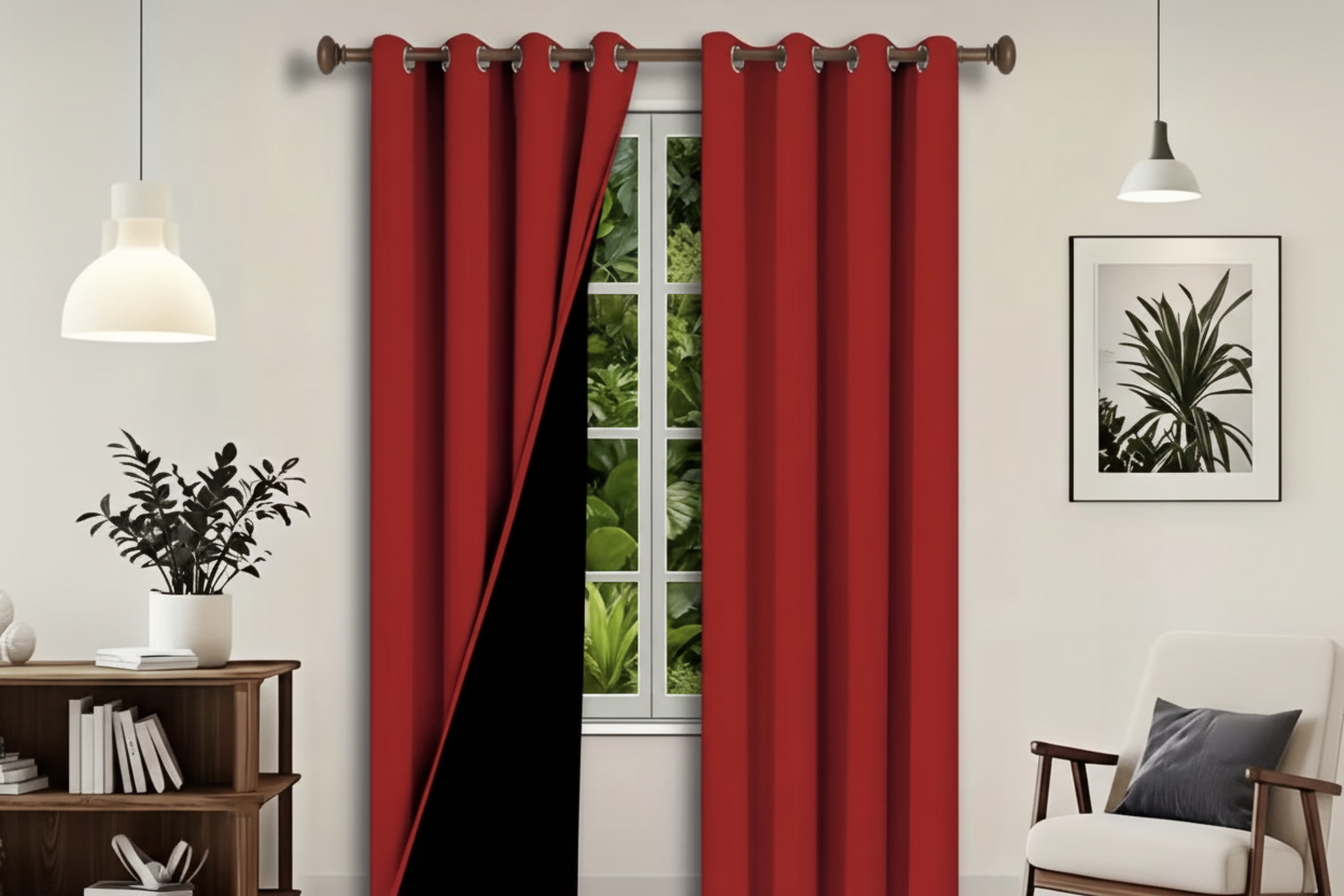 Cortina blackout antiluz rojo