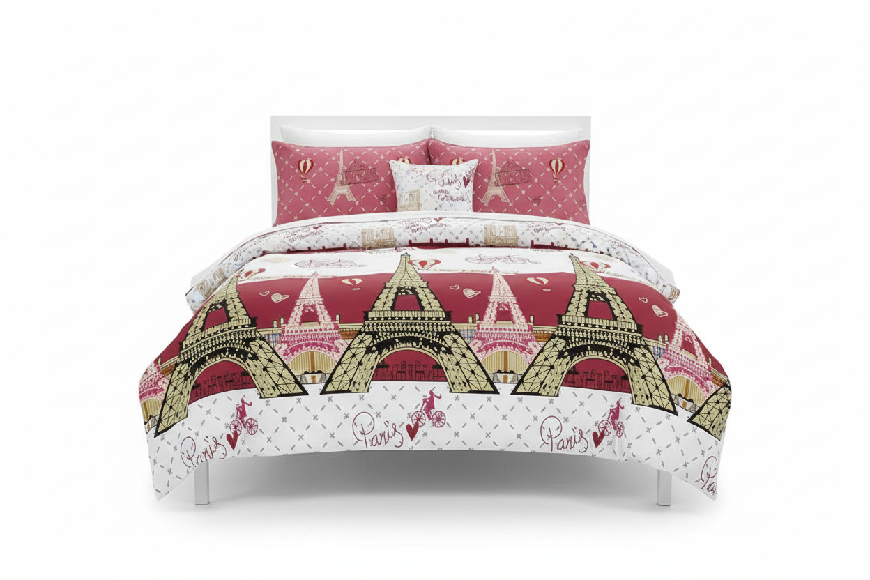 Edredon acolchado estampado paris