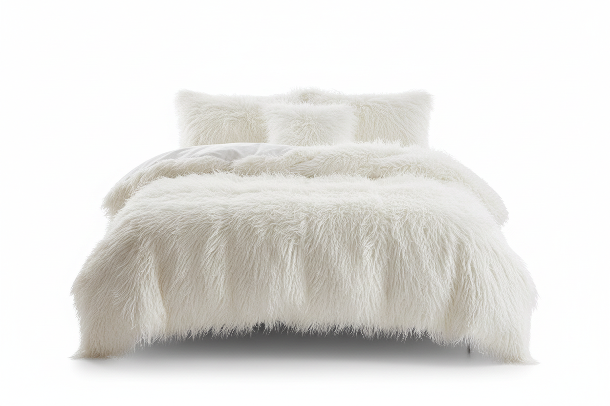 Edredon termico peludo hueso