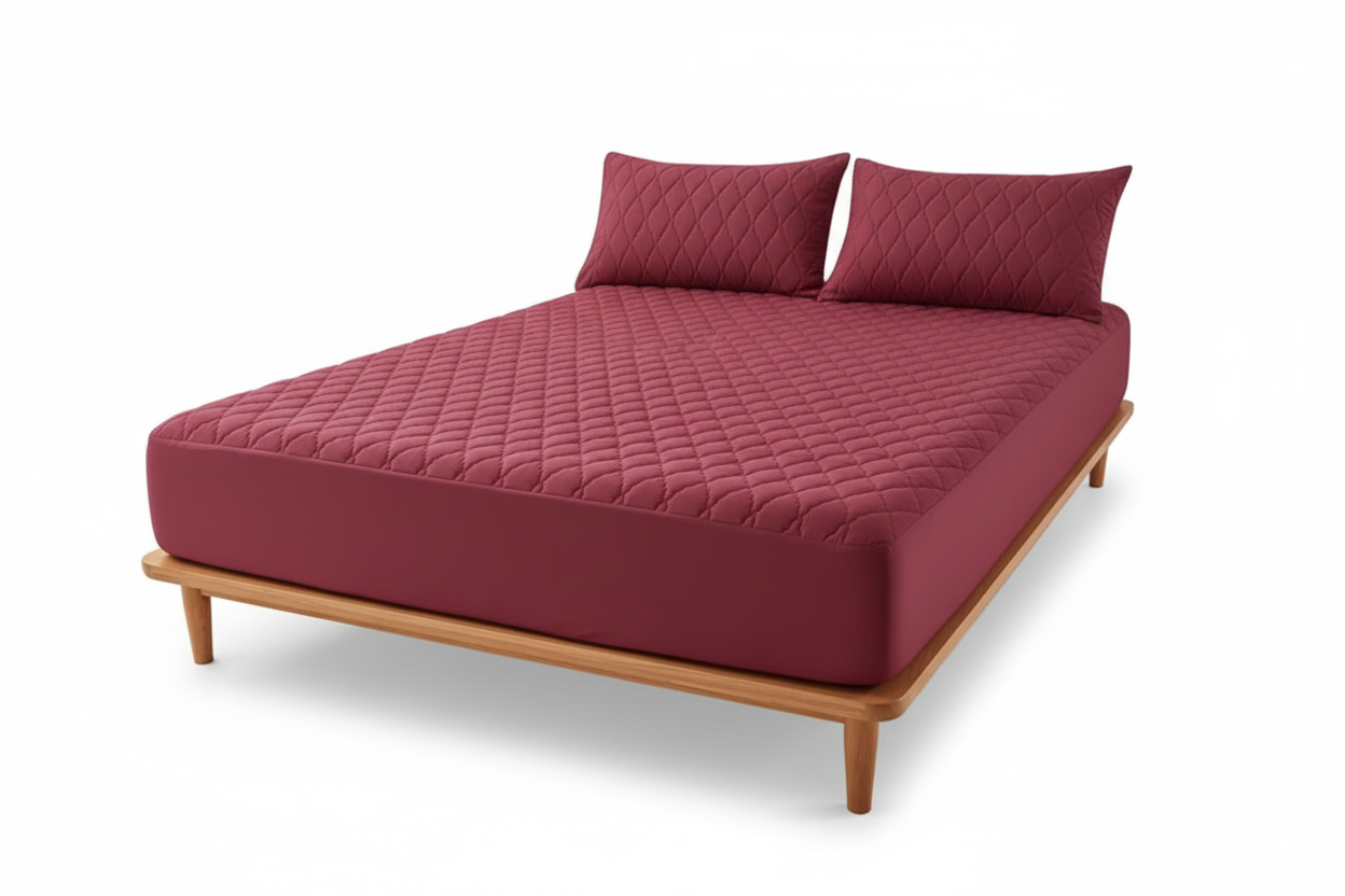 Protector de colchon termosellado vino tinto