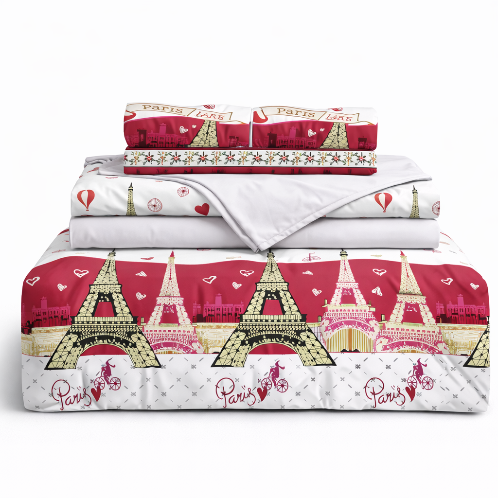 Juego de sabana estampada polialgodon paris