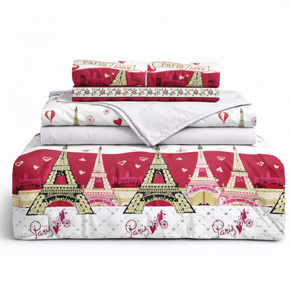 Juego de sabana estampada polialgodon paris