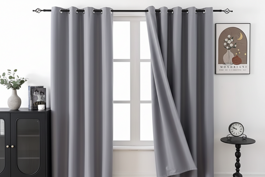 Cortina blackout antiluz gris