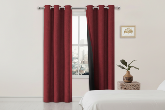 Cortina blackout antiluz vinotinto