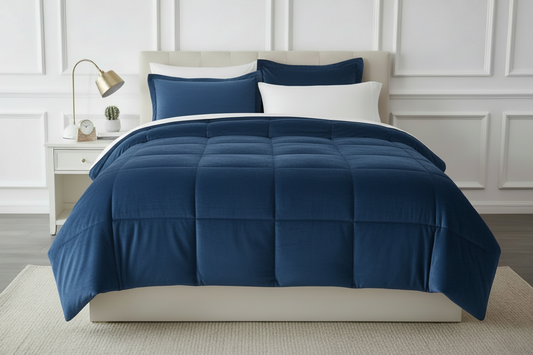 Edredon termico piel de durazno azul rey