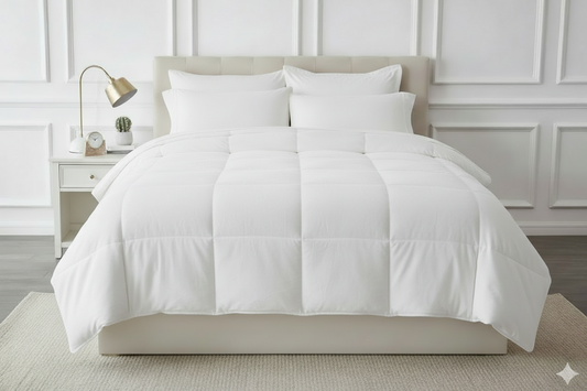 Edredon termico piel de durazno blanco