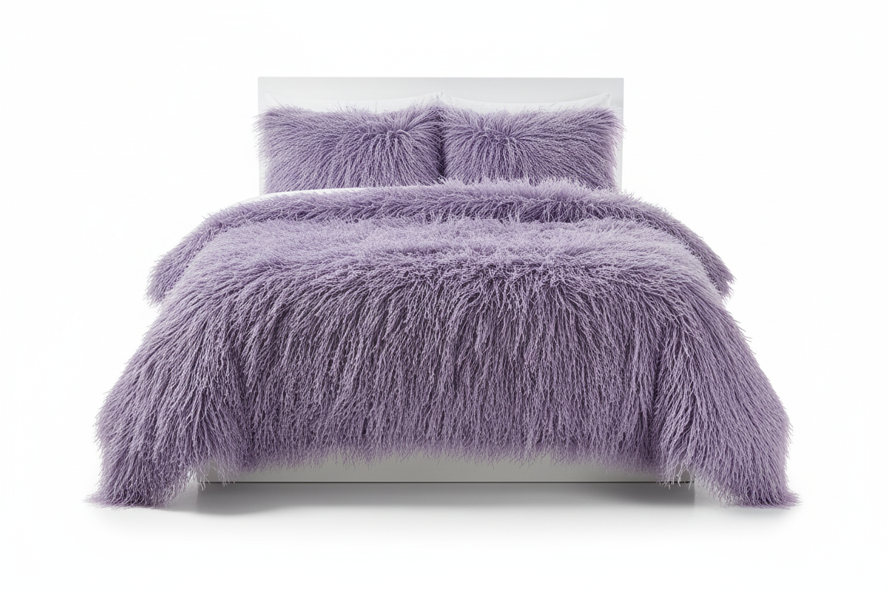 Edredon termico peludo lila