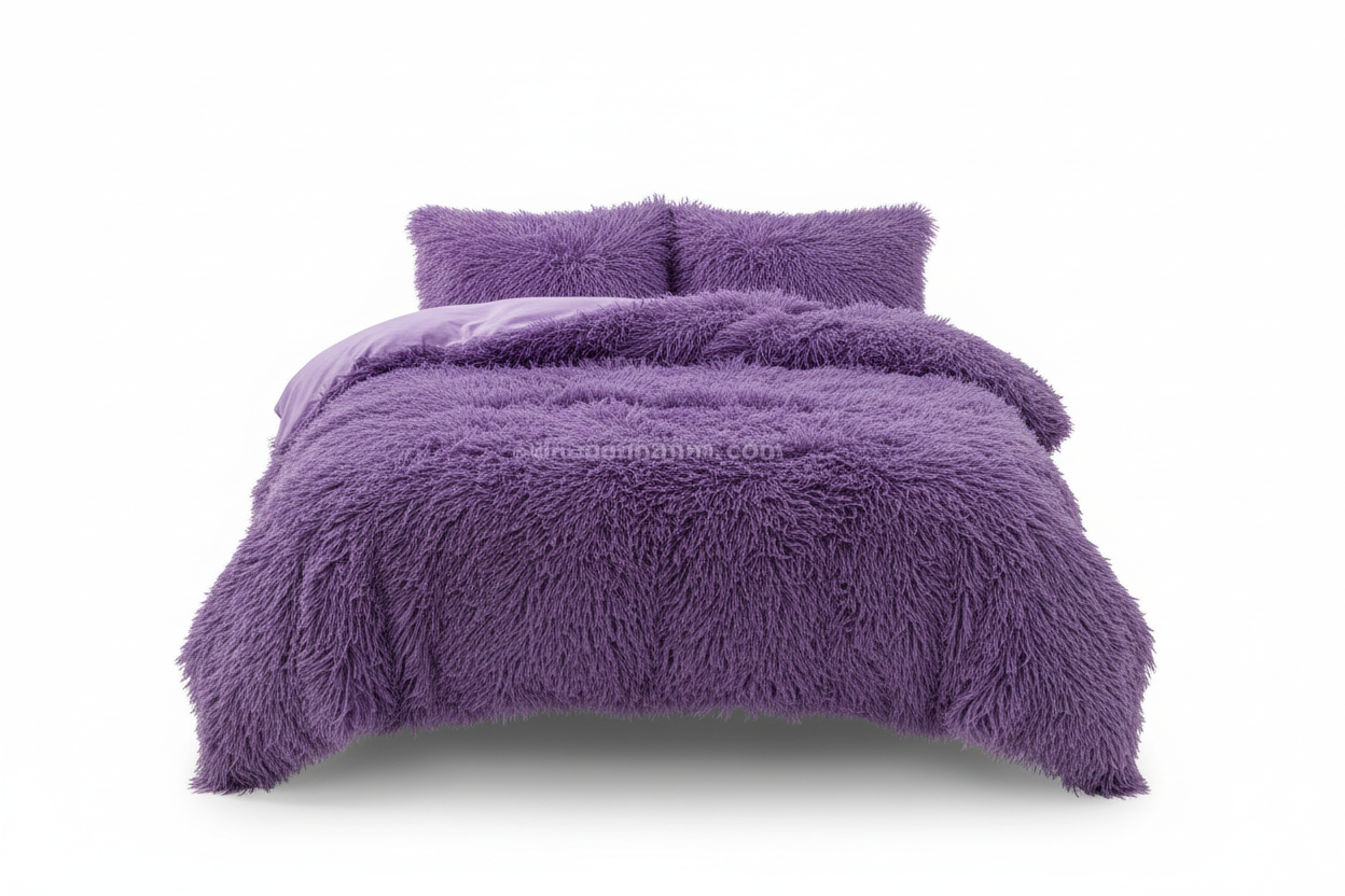 Edredon termico peludo morado