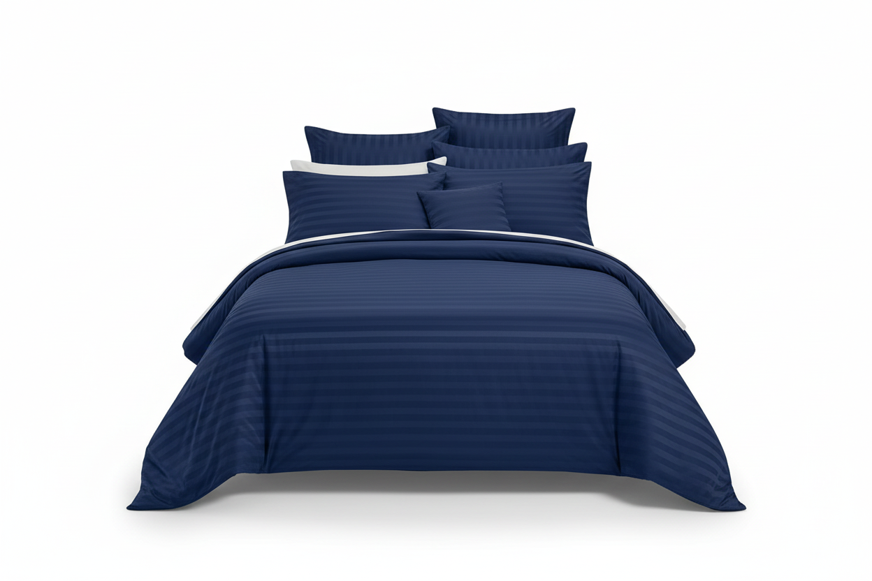 Edredon termico peludo azul petroleo