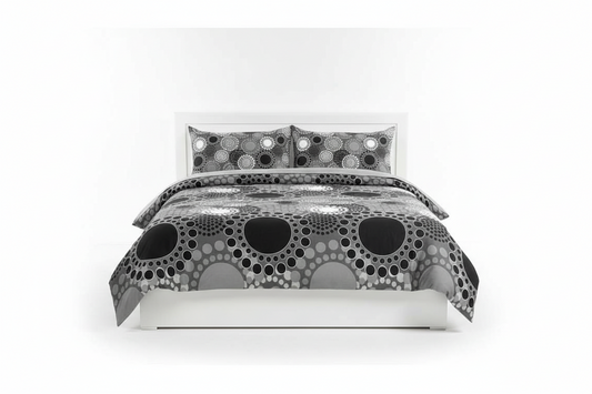 Edredon acolchado estampado soles negros