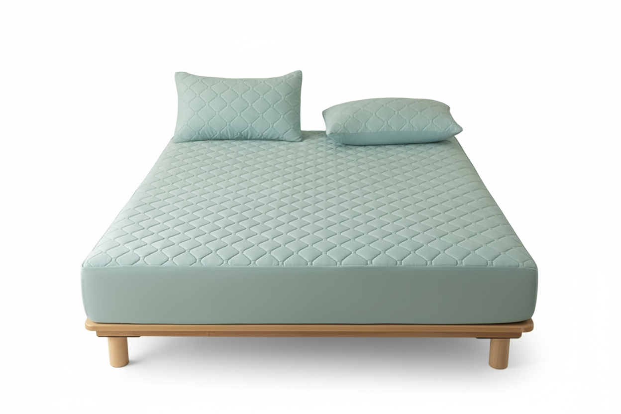 Protector de colchon termosellado verde menta