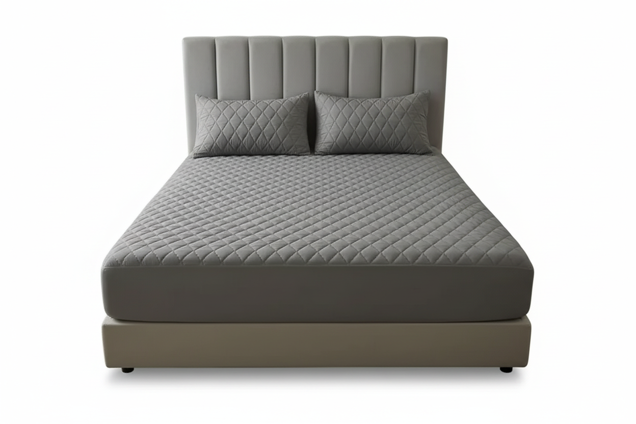 Protector de colchon termosellado gris