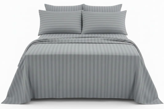 Juego de sabana unicolor polialgodon gris