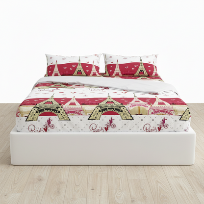 Juego de sabana estampada polialgodon paris